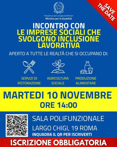 Locandi Incontro Inclusione Lavorativa 10 Novembre 2026 ore 14. Iscrizione obbligatoria con form